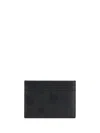 Burberry Check-pattern Leather Cardholder In Black