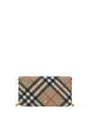 Burberry Check Chain Strap Wallet Bags In Brown