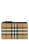 Burberry Beige Check Large Bifold Wallet In Brown