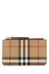 Burberry Kelbrook Check Zip Wallet In Brown
