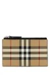 Burberry Beige Check Large Bifold Wallet In Brown