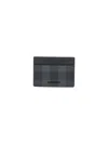 Burberry Check Card Holder In Gray
