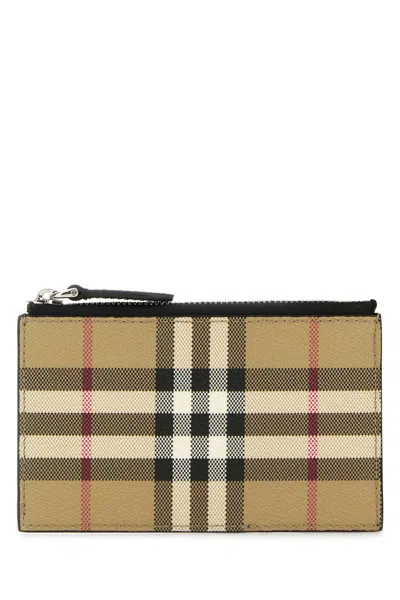 Burberry Printed Canvas Card Holder In Pink