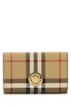 Burberry Canvas Wallet With Checkered Pattern And Fold-over Top In Multicolor