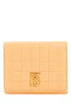 Burberry Women Peach Leather Small Lola Wallet In Orange