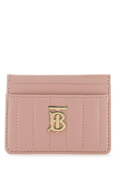 Burberry Leather Logo-plaque Card Holder In Pink