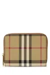 Burberry Checkered Pattern Canvas Wallet In Printed