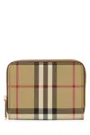 Burberry Checkered Pattern Canvas Wallet In Printed