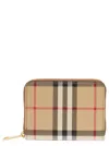 Burberry Checkered Pattern Canvas Wallet In Printed