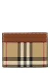 Burberry Archive Beige Check-print Faux-leather Card Holder In Printed