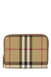 Burberry Checkered Pattern Canvas Wallet In Printed