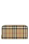 Burberry Check Motif Coated Canvas Wallet In Printed