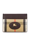Burberry Textured Finish Cardholder Featuring Contrast Stitching In Brown