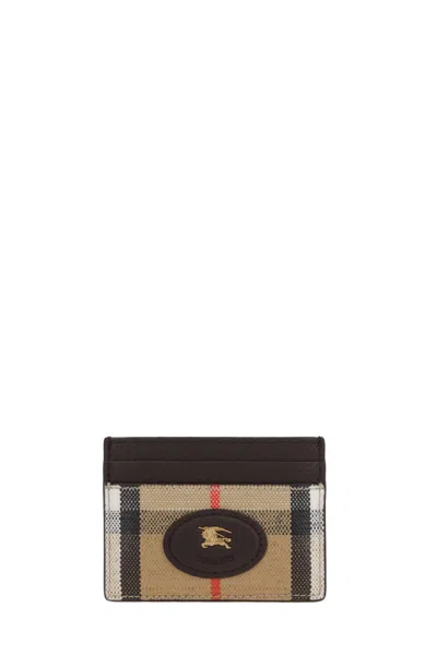 Burberry Beige Highlands Card Holder In Brown