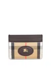 Burberry Textured Finish Cardholder Featuring Contrast Stitching In Brown