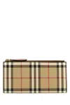 Burberry Canvas Wallet Check Pattern Rectangular Shape In White