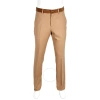 BURBERRY BURBERRY WARM CAMEL WOOL FLANNEL TAILORED TROUSERS