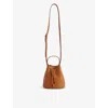 BURBERRY BURBERRY WARM RUSSET BROWN TB LEATHER BUCKET BAG