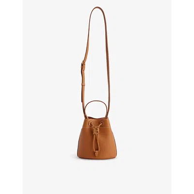 Burberry Warm Russet Brown Tb Leather Bucket Bag