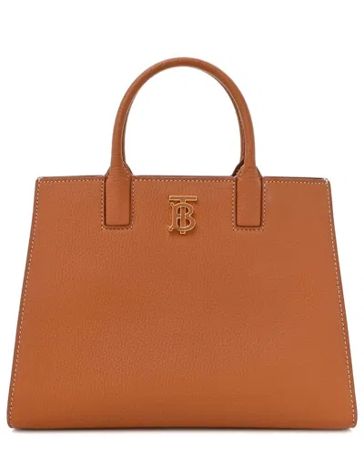 Burberry Warm Russet Calfskin Leather Mini Frances Tote (authentic Pre-loved) In Brown