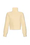 Burberry Warped Houndstooth Jacquard High-neck Jumper In Cameo Ip Pattern