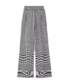 Burberry Warped Houndstooth Jacquard Wool-blend Trousers In Monochrome