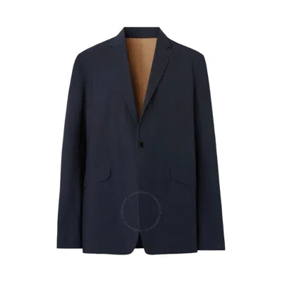 Burberry Warwick Logo Detail Slim Fit Tailored Blazer In Blue