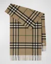 Burberry Washed Check Cashmere Scarf In Linden