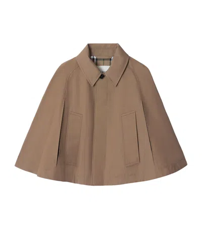 Burberry Water-repellent Cape Coat In Brown
