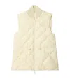 Burberry Appliquéd Leather-trimmed Padded Quilted Shell Down Vest In Nude