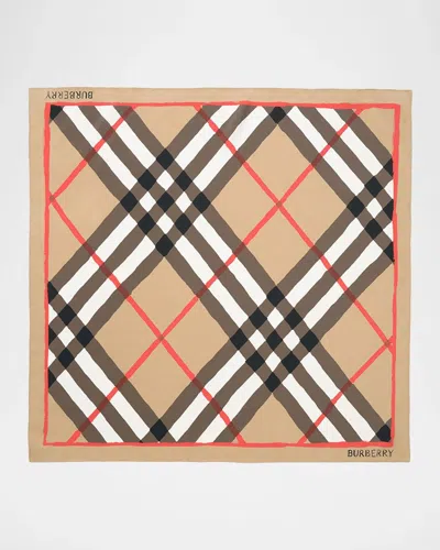 Burberry Watercolor Check Silk Scarf In Archive Be