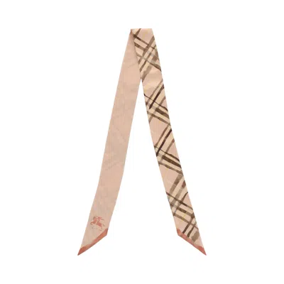 Pre-owned Burberry Watercolor Check Silk Scarf 'teacup' | Orange | Women's Size Onesize