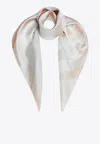Burberry Watercolor-effect Check Silk Scarf