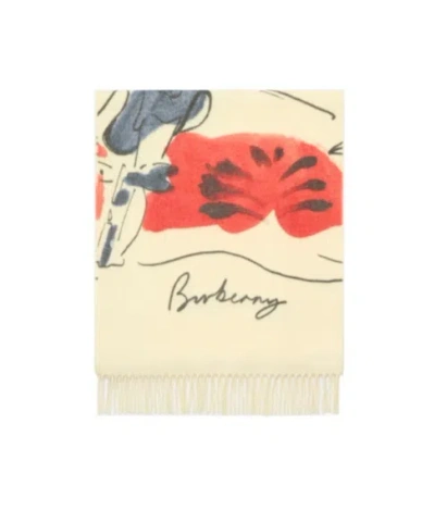 Burberry Watercolour Ekd Cashmere Scarf In Yellow