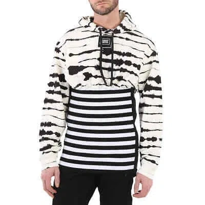 Pre-owned Burberry Watercolour Print Reconstructed Cotton Hoodie, Size X-small In White