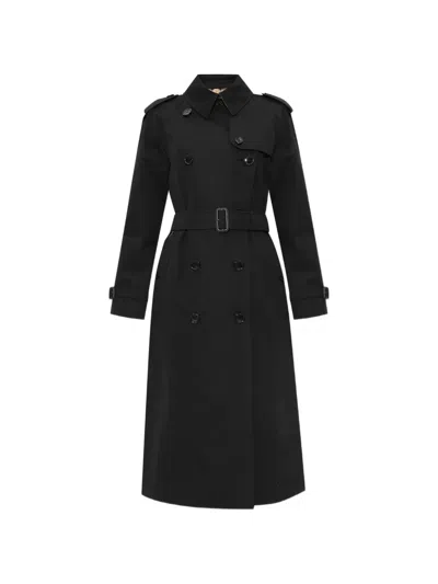Burberry Waterloo Double-breasted Trench Coat In Black
