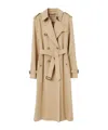 Burberry Gabardine Long Kensington Heritage Trench Coat In Honey-colored