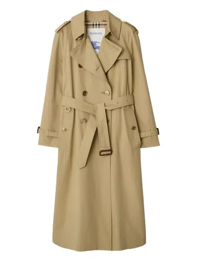 Burberry Long Trench Coat Adjustable Belt In Hamper