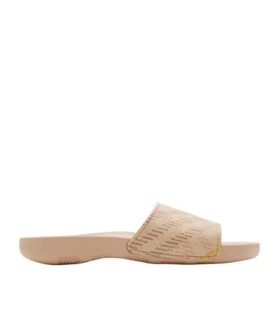 Burberry Waterproof Round Toe Slippers In Nude