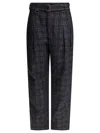 Burberry Indigo Jeans In Check Pattern Denim In Black