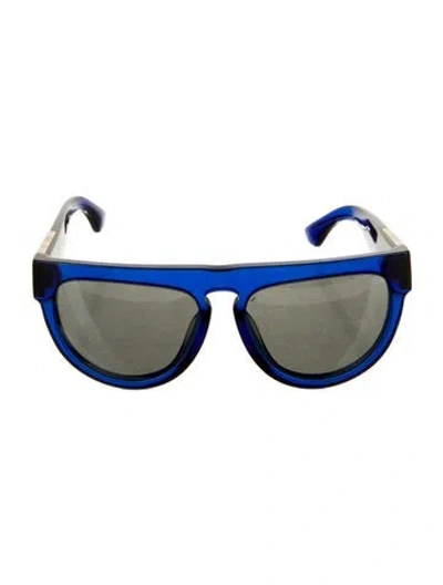 Pre-owned Burberry Wayfarer Mirrored Sunglasses In Blue