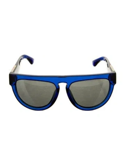 Pre-owned Burberry Wayfarer Mirrored Sunglasses In Blue