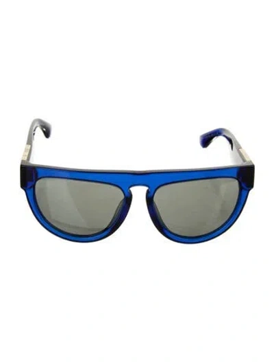 Pre-owned Burberry Wayfarer Mirrored Sunglasses In Blue