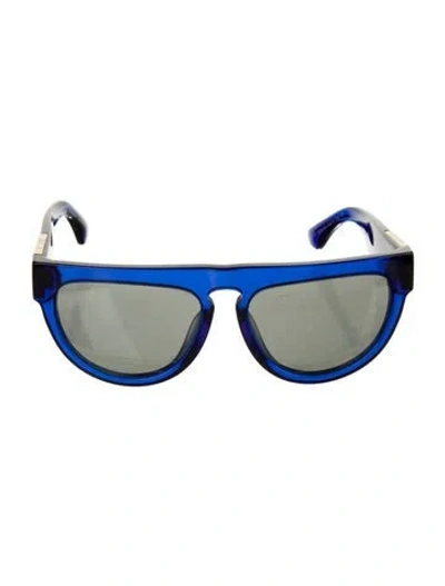 Pre-owned Burberry Wayfarer Mirrored Sunglasses In Blue