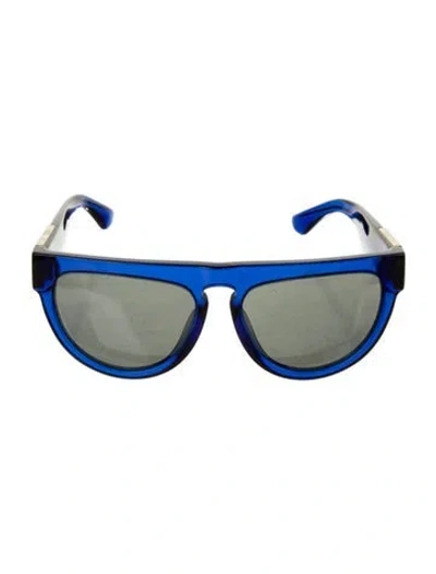 Pre-owned Burberry Wayfarer Mirrored Sunglasses In Blue