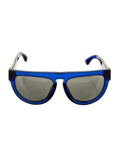 Pre-owned Burberry Wayfarer Mirrored Sunglasses In Blue