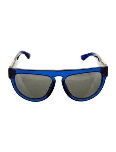 Pre-owned Burberry Wayfarer Mirrored Sunglasses In Blue