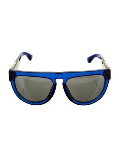 Pre-owned Burberry Wayfarer Mirrored Sunglasses In Blue