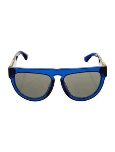 Pre-owned Burberry Wayfarer Mirrored Sunglasses In Blue