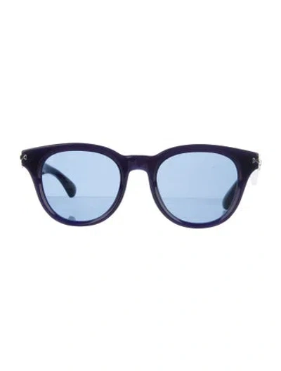 Pre-owned Burberry Wayfarer Mirrored Sunglasses In Blue